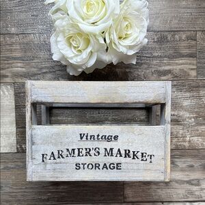 VINTAGE FARMER”S MARKET STORAGE WOOD BUSKET